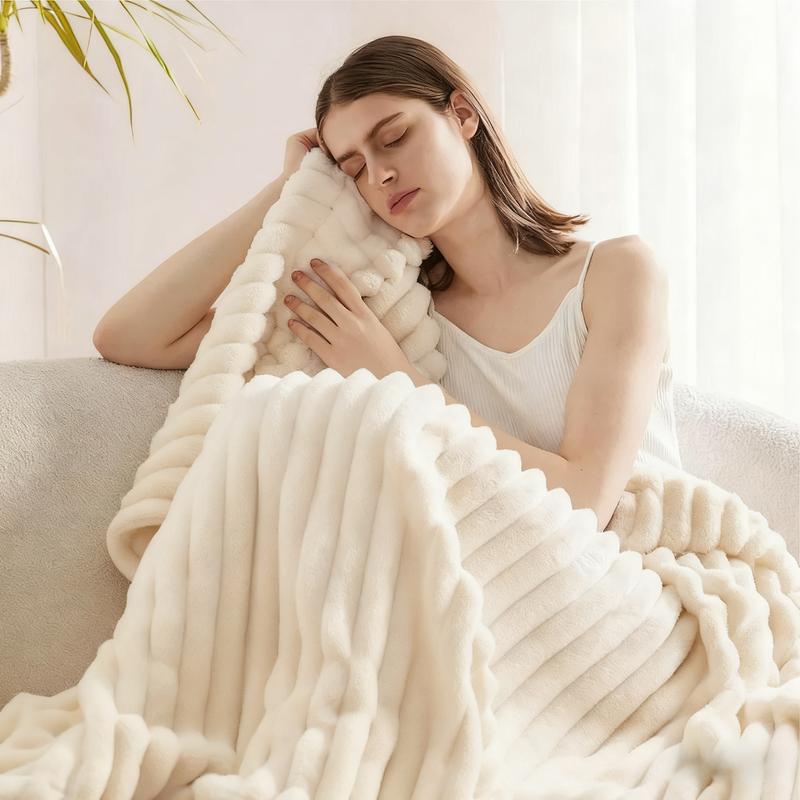 Striped Sleep Blanket Four-color. Perfect for beds and sofas.