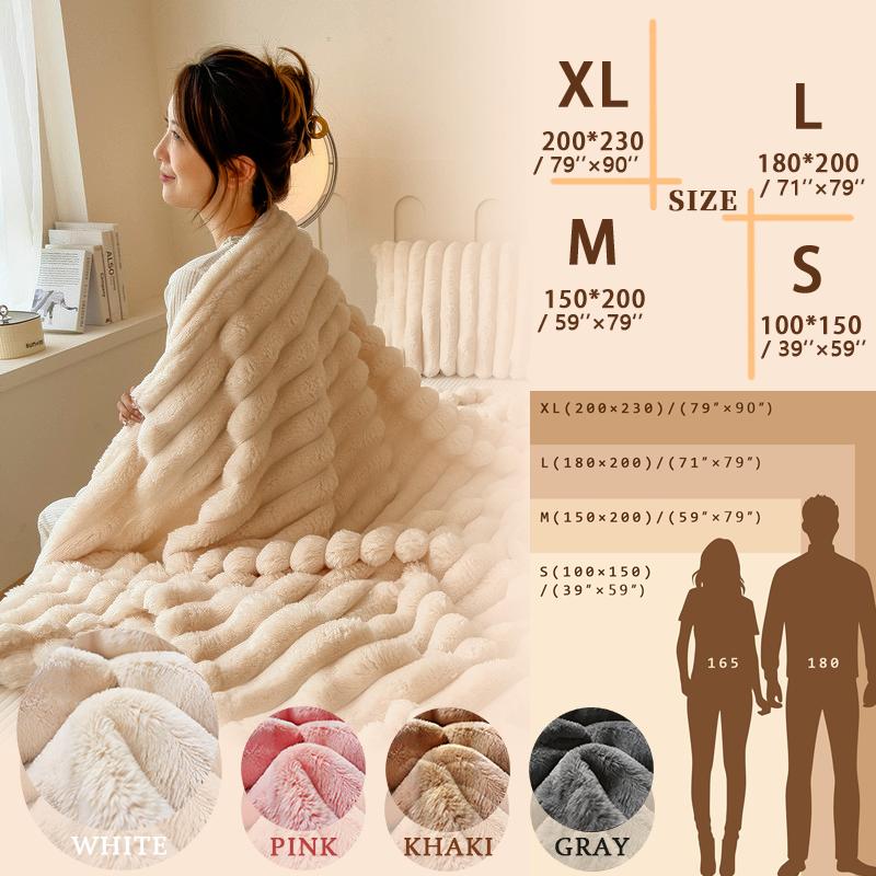 Striped Sleep Blanket Four-color. Perfect for beds and sofas.