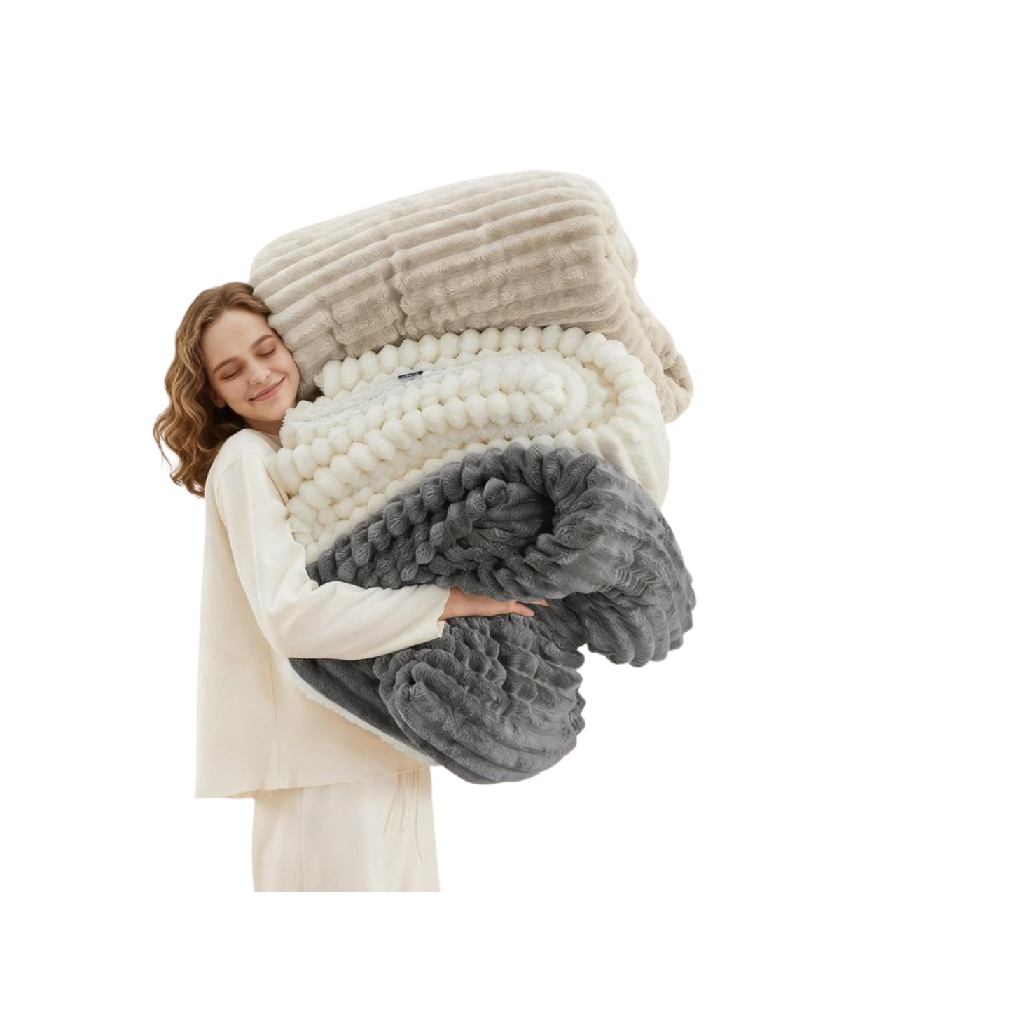 Striped Sleep Blanket Four-color. Perfect for beds and sofas.